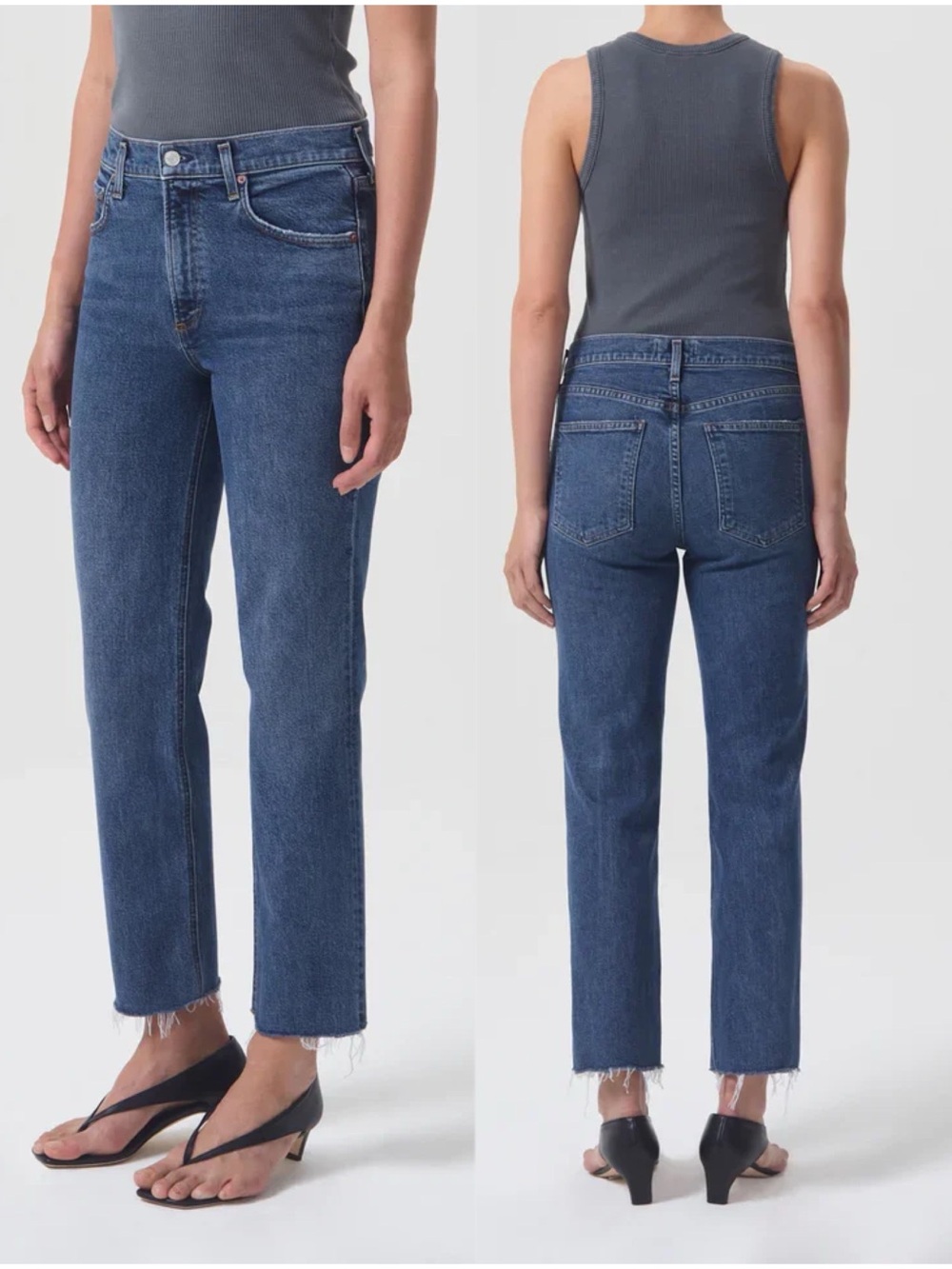 AGOLDE Kye Mid Rise Straight Crop Jean in Mirage